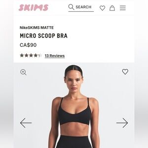 Skims x Nike micro scoop bra